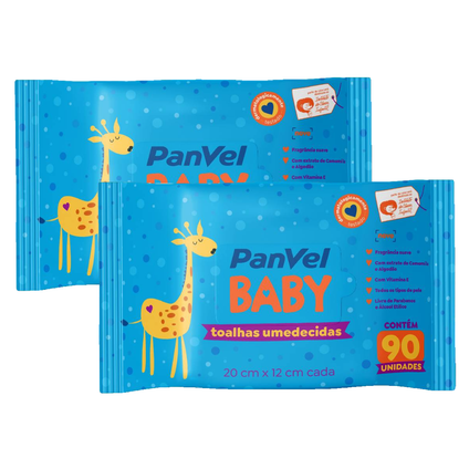 Kit Lenços Umedecidos Panvel Baby 180 Unidades