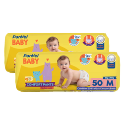 Kit Fralda Roupinha Panvel Baby Pants Jumbo M 100 Unidades