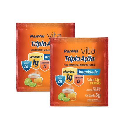 Kit Chá Tripla Ação Panvel Vita Mel E Limão 5G 2 unidades