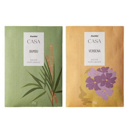 Kit Panvel Sachê Perfumado Casa Bambu 25G + Sachê Perfumado Casa Verbena 25G