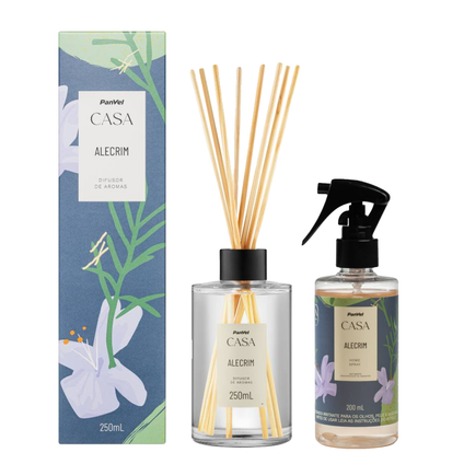 Kit Panvel Home Spray Casa Alecrim 200Ml + Difusor De Aromas Casa Alecrim 250Ml