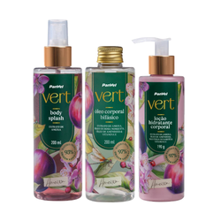 Kit Panvel Body Splash Desodorante Corporal Ameixa Vert 200ml + Loção Hidratante 190g + Óleo Corporal Bifásico 200ml