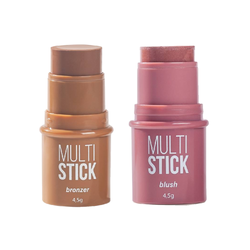Kit Panvel Blush Multi Stick Rose Dust Make Up 4,5g + Bronzer Multi Stick Caramel Make Up 4,5ml