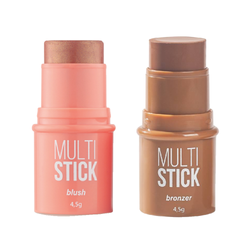 Kit Panvel Blush Multi Stick Coral Make Up + Bronzer Multi Stick Caramel Make Up 4,5ml