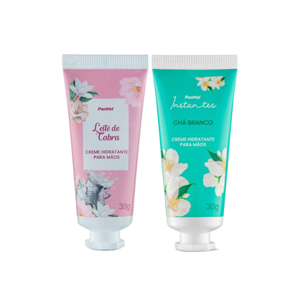 Kit Panvel Creme Mãos Leite De Cabra 30g + Chá Branco 30g