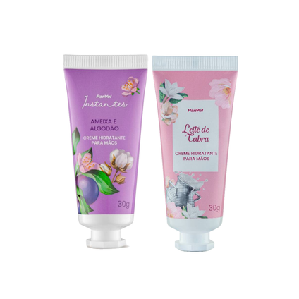 Kit Panvel Creme Mãos Leite De Cabra 30g +  Ameixa E Algodão 30g