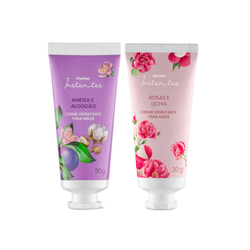 Kit Panvel Creme Para Mãos Ameixa E Algodão Instantes 30g + Rosas E Lichia 30g