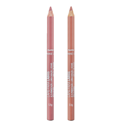Kit Panvel Lápis Delineador Para Lábios Rosa Salmão Make Up 1,1G + Lápis Delineador Para Lábios Rosa Clássico Make Up 1,1G
