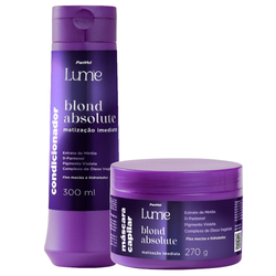 Kit Panvel Máscara Capilar Matizadora Blond Absolute Lume 270g + Condicionador Matizador Blond Absolute Lume 300ml