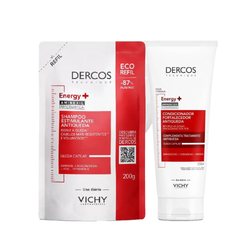 Kit Vichy Condicionador Dercos Antiqueda Energy+ 200ml + Shampoo Dercos Antiqueda Energy+ Refil 200g