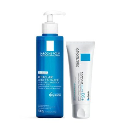 Kit La Roche-Posay Creme Hidratante Facial Cicaplast Baume B5+ 40Ml + Gel De Limpeza Facial Effaclar Concentrado 300G