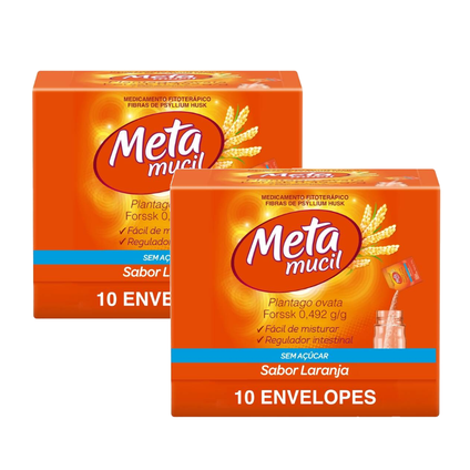 Kit Metamucil Sachê Sabor Laranja Com 20 Envelopes 5,85G