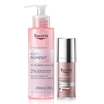 Kit Eucerin Sérum Facial Dual Anti Pigment 30Ml + Gel De Limpeza Esfoliante Anti Pigment 200Ml