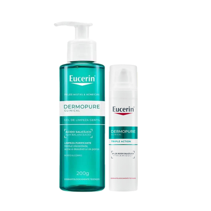 Kit Eucerin Gel De Limpeza Facial Dermopure Clinical 200Ml + Sérum Facial Dermopure Clinical 40Ml
