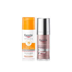 Kit Eucerin Protetor Solar Facial Antimanchas Pigment Control Fps70 Cor Média + Sérum Facial Dual Anti Pigment 30ml