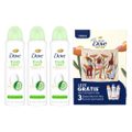 Kit Dove Desodorante Aerosol Go Fresh Pepino E Chá Verde 150Ml 3 unidades + Grátis Canga