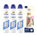 Kit Dove Desodorante Aerosol Original 48H 250Ml 3 unidades + Grátis Garrafa