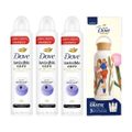 Kit Dove Desodorante Antitranspirante Aerosol Invisible Care 48H 250Ml 3 unidades + Grátis Garrafa