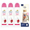Kit Dove Desodorante Aerosol Go Fresh Romã E Verbena 150Ml 3 Unidades + Grátis Garrafa 