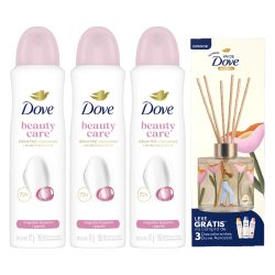 Kit Dove Desodorante Aerosol Beauty Finish 150ml 3 Unidades + Grátis Difusor 