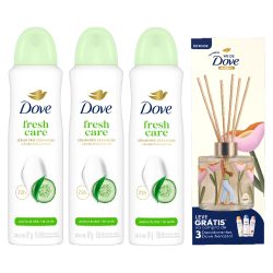Kit Desodorante Aerosol Go Fresh Pepino E Chá Verde 150ml 3 Unidades + Grátis Difusor