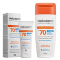 Kit Helioderm Protetor Solar Facial Fps70 Sem Cor 50G + Protetor Solar Fps 70 200Ml