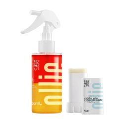 Kit Ollie Protetor Solar Facial Em Bastão Incolor Fps95 14g + Protetor Solar Corporal Spray Bifásico Fps35 100ml