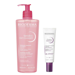 Kit Bioderma Creme Hidratante Facial Cicabio 20ml + Gel De Limpeza Micelar Sensibio Moussant Calmante E Hidratante 500ml