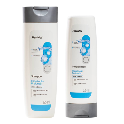 Kit Panvel Shampoo Hidratação Profunda 325Ml + Condicionador Hidratação Profunda 275Ml