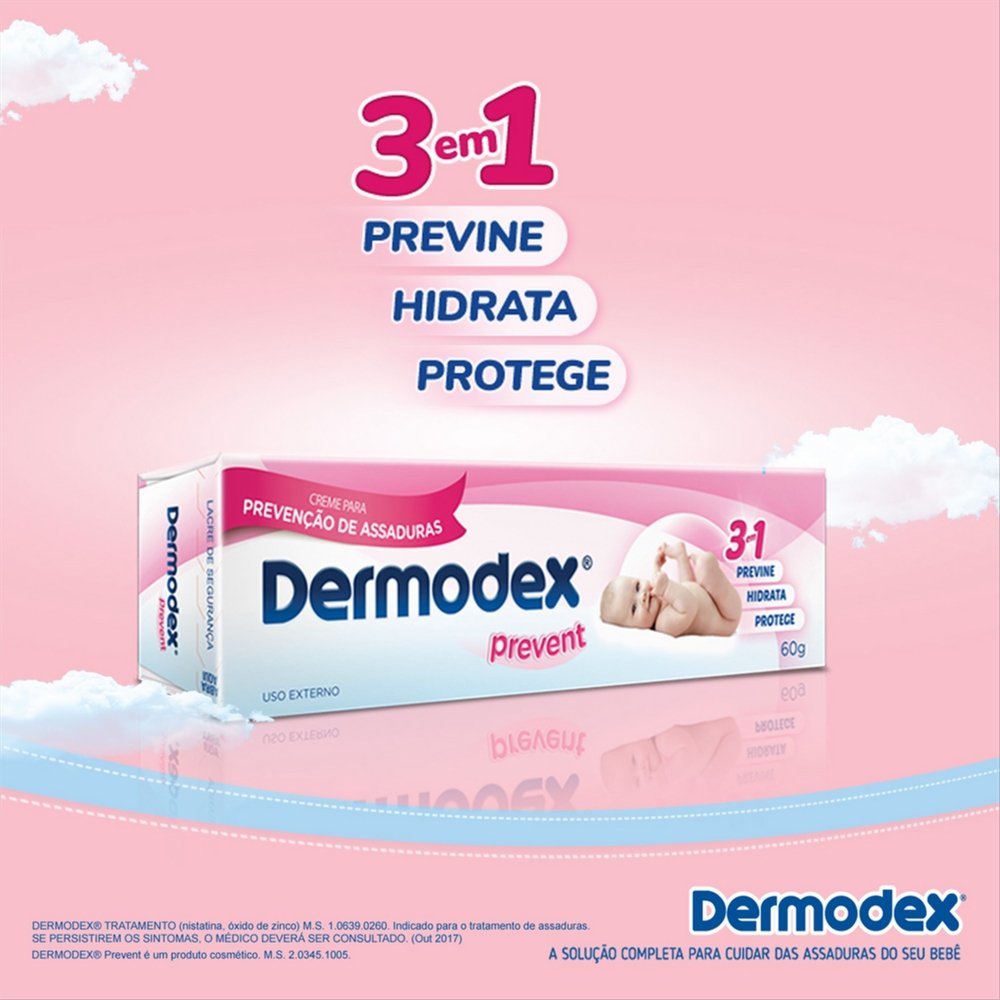 POMADA PARA PREVENÇÃO DE ASSADURAS DERMODEX PREVENT 60G