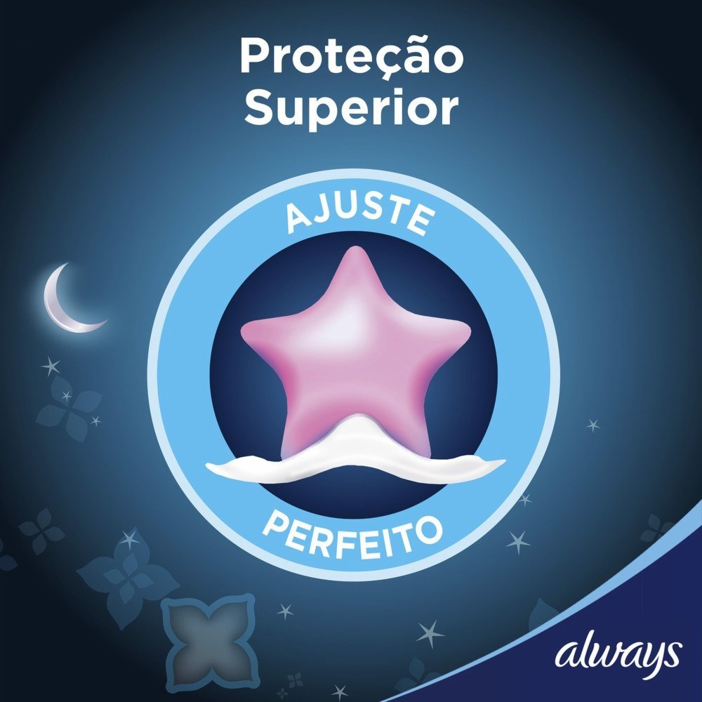ABSORVENTE NOTURNO ALWAYS NOITES TRANQUILAS SECA COM ABAS LEVE 8 PAGUE 7