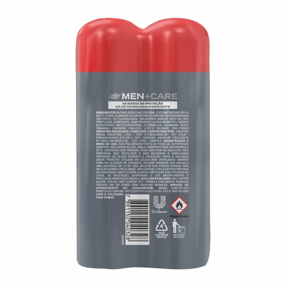 KIT DESODORANTE AEROSOL DOVE MEN+ CARE INVISIBLE DRY 2 UNIDADE 150ML