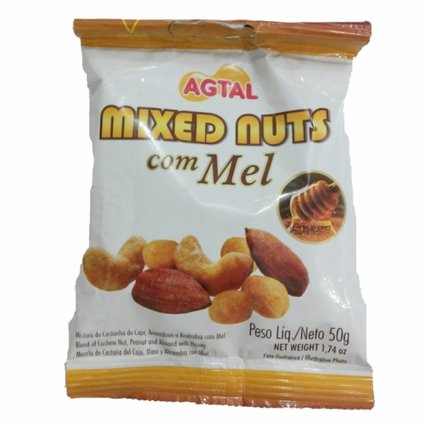 MIXED NUTS SNACK COM MEL 50G