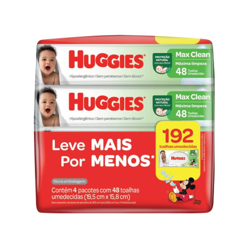 LENÇOS UMEDECIDOS HUGGIES MAX CLEAN LEVE 4 PAGUE 3