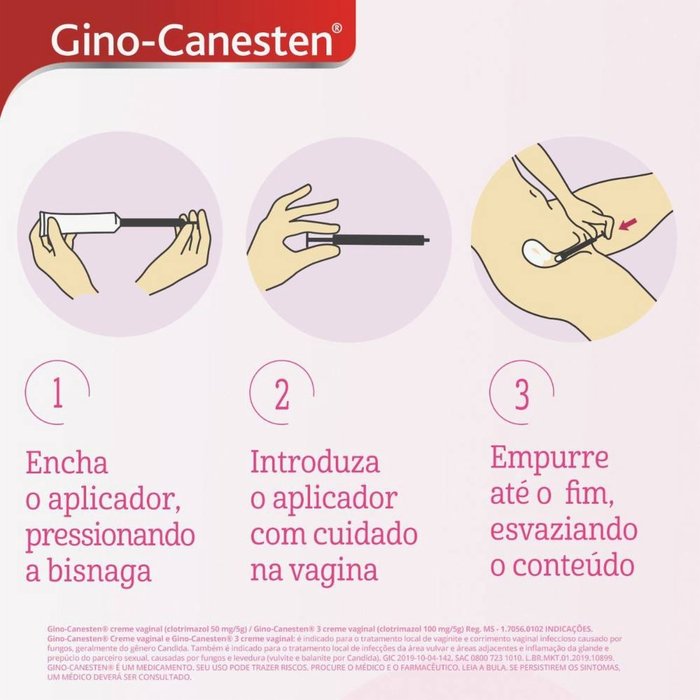 Gino Canesten Creme Vaginal 1 35g Com 6 Aplicadores Panvel Farmácias 3738