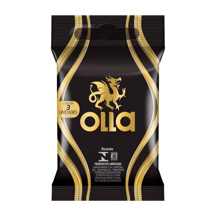 PRESERVATIVO OLLA LUBRIFICADO COM 3 UNIDADES