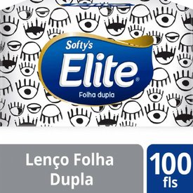 LENÇO DE PAPEL SOFTY'S ELITE FOLHA DUPLA COM 100 UNIDADES