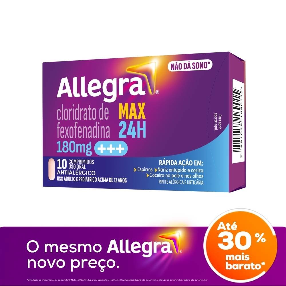 Antialérgico Allegra 180mg 10 Comprimidos