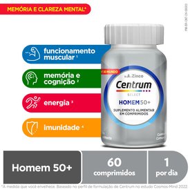 Centrum Select Homem 50+ Multivitamínico Com Vitaminas De A A Z 60 Comprimidos