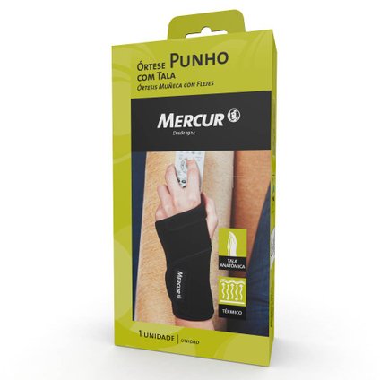 ÓRTESE PUNHO COM TALA MERCUR ESQUERDA AJUSTÁVEL