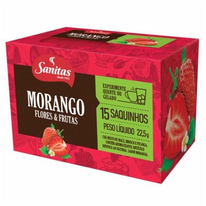 CHÁ MORANGO SANITAS 22,5G 15 SAQUINHOS