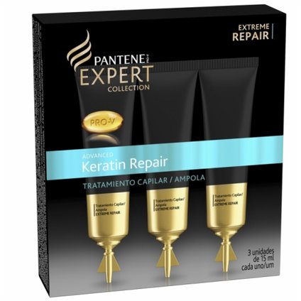 AMPOLA DE TRATAMENTO PANTENE EXPERT KERATIN REPAIR 3 UNIDADES DE 15ML
