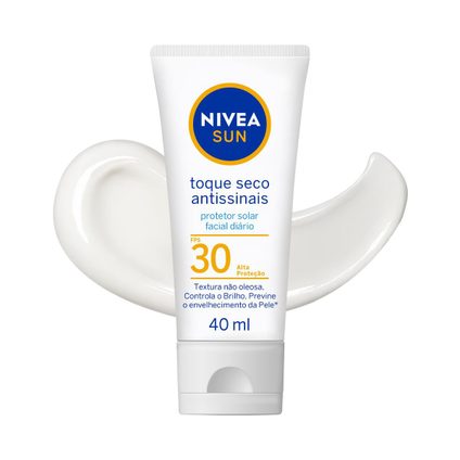 PROTETOR SOLAR FACIAL NIVEA SUN TOQUE SECO ANTISSINAIS FPS30 40ML