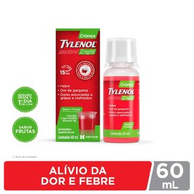 TYLENOL CRIANÇA PARACETAMOL 32MG/ML SABOR FRUTAS SUSPENSÃO ORAL 60ML