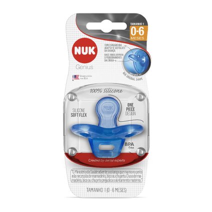 CHUPETA NUK GENIUS AZUL 0 A 6 MESES COM 1 UNIDADE