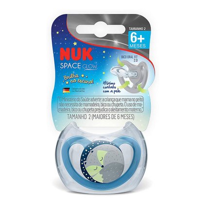 CHUPETA NUK SPACE AZUL 6 MESES + COM 1 UNIDADE