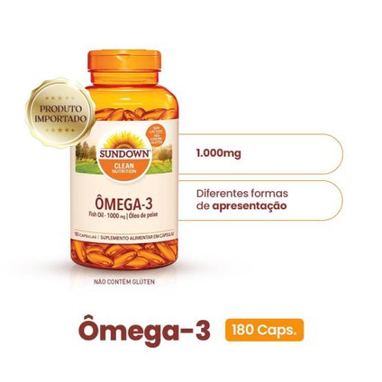 SUPLEMENTO ALIMENTAR SUNDOWN ÔMEGA 3 1.000MG 180 CÁPSULAS