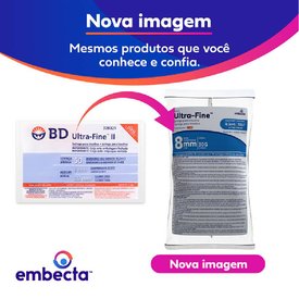 SERINGA PARA INSULINA COM AGULHA BD - 8X0,3MM - 30G - 50UI 0,5ML - 10 UNIDADES