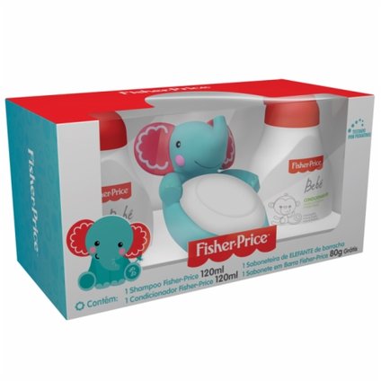 KIT FISHER-PRICE SHAMP+COND+SABONETEIRA ELEFANTE GRATIS SABONETE 80G