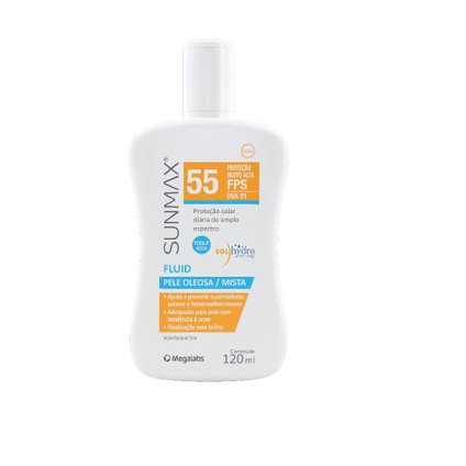 PROTETOR SOLAR SUNMAX FLUID PELE OLEOSA/MISTA FPS 55 120ML